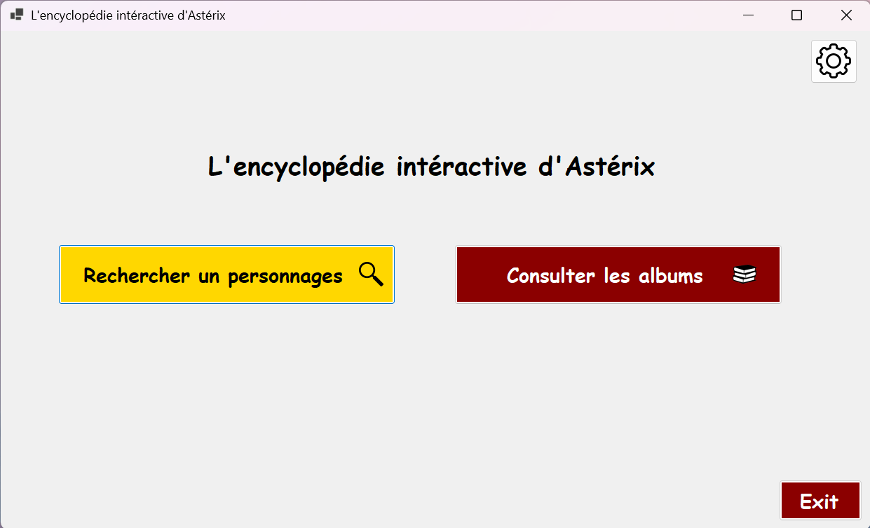 Capture d'écran de l'encyclopédie d'Astérix